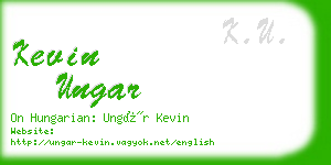 kevin ungar business card